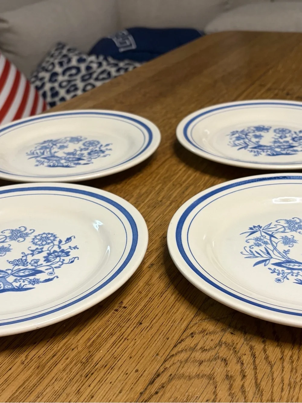 Oxford Blue Floral Ceramic Salad Plates - Set of 4